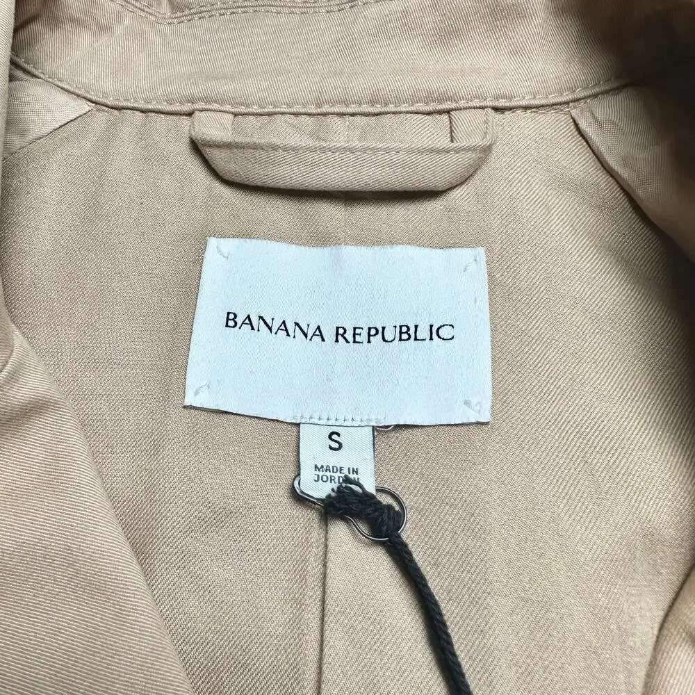 Banana Republic | Women | Beige Chic Cape Back Belted Short Trench Coat | Small - Picture 9 of 16